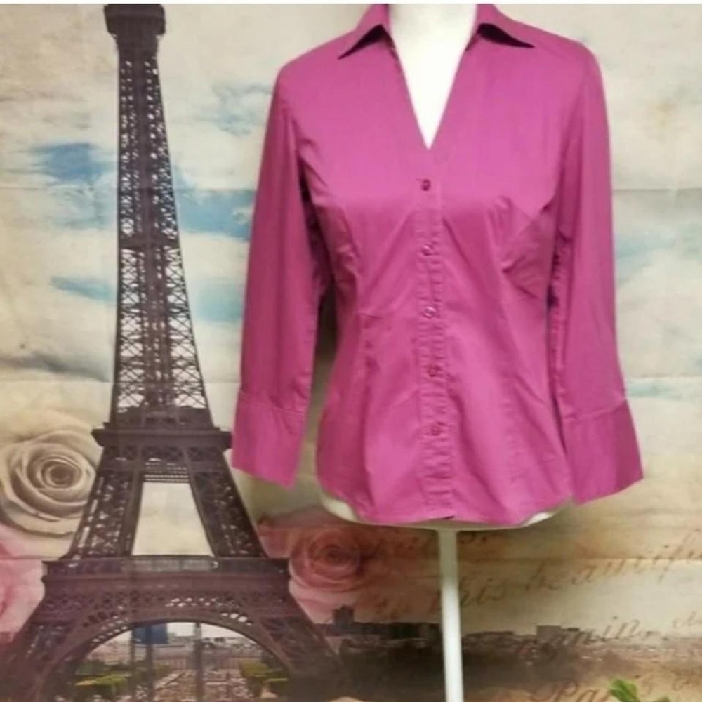 Ann Taylor fuchsia button down shirt